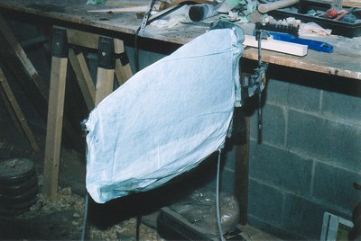 rudder being vacuum bagged